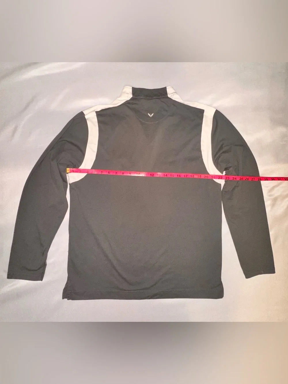 Callaway Gray Quarter-Zip Sweater Pullover with White Accents